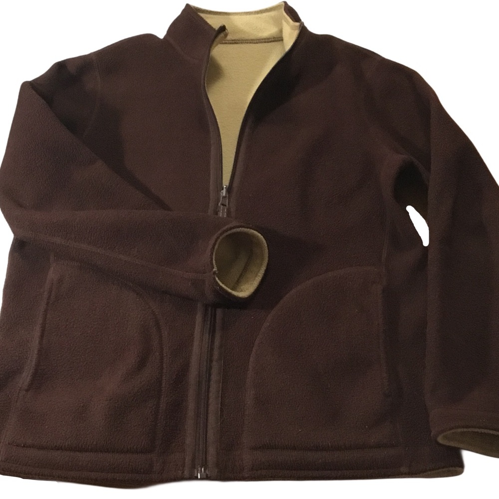 Brown Fleece Zip Jacket Coat